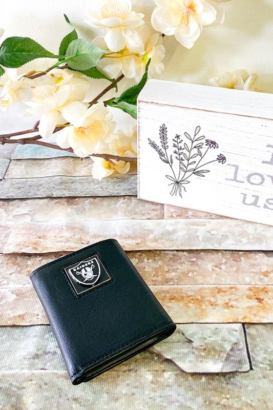 Oakland Raiders Leather Tri-Fold Wallet