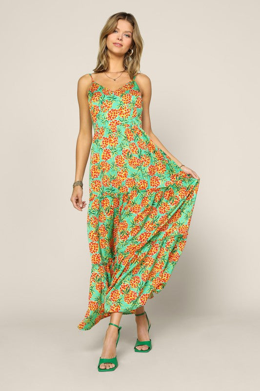 pineapple maxi dress