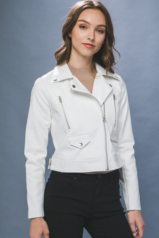 White 2024 pu jacket