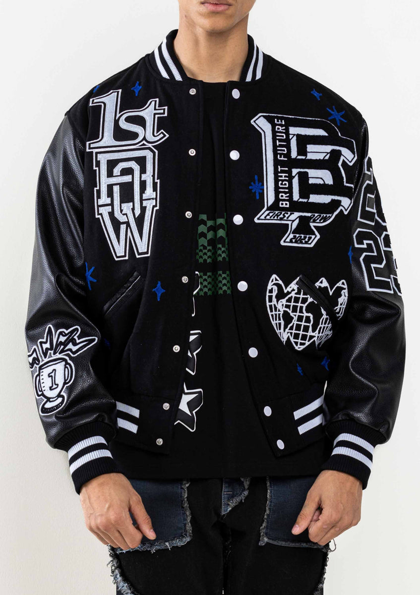 Bright Future Varsity Jacket - Black/combo