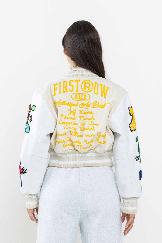 Off-White Kids OW Patch Varsity Jacket