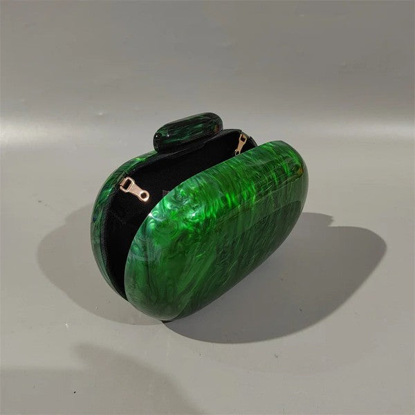 Emerald Swirl Cane Acrylic Clutch | Rae of Light