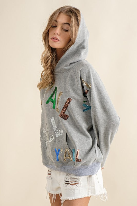 Scribble Embroidery French Terry Hoodie