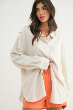 Natural Linen Oversized Button-Up Shirt