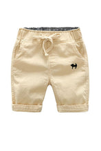 Beige Dog Logo Shorts