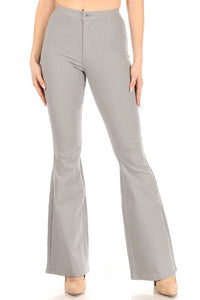 Grey-Light High Waist Super Stretch Disco Bell Bottom Pants