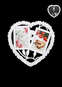 Heart Shape Photo Frame 2-4x6 In White