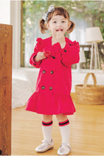 Red Loose Mid-Length Trench Coat