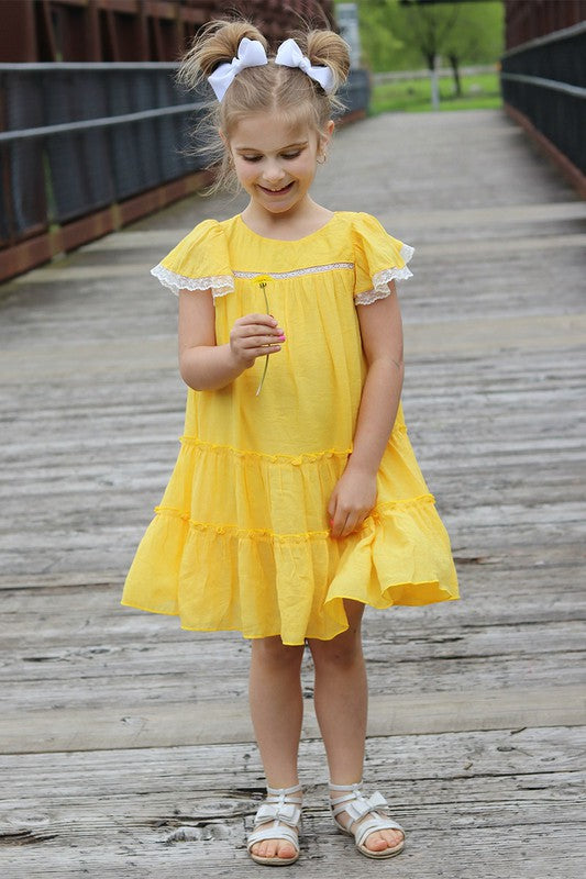 Mustard Yellow Toddlers & Girls Boho Belissima Bella Dress