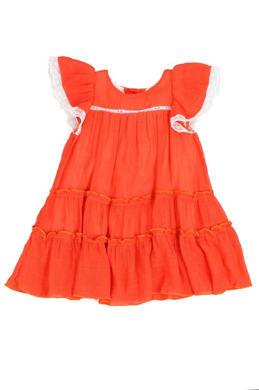 Fire Orange Toddlers & Girls Boho Belissima Bella Dress