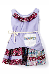 Lilac Toddlers & Girls Boho Patchwork-Layers Dress