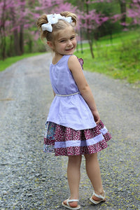 Lilac Toddlers & Girls Boho Patchwork-Layers Dress