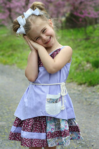 Lilac Toddlers & Girls Boho Patchwork-Layers Dress