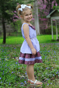 Lilac Toddlers & Girls Boho Patchwork-Layers Dress