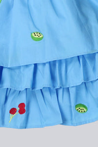 Blue Toddlers & Girls Princess Ruffles Dress