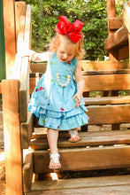 Blue Toddlers & Girls Princess Ruffles Dress