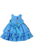 Blue Toddlers & Girls Princess Ruffles Dress