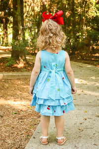 Blue Toddlers & Girls Princess Ruffles Dress