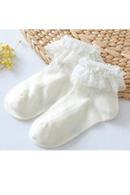 White Girls Mesh Lace Socks