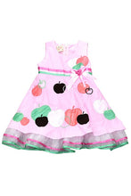 Pink Apple Applique Organza Ruffles Dress