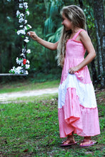 Pink Girls Soft Cotton Bold Color Maxi Dress