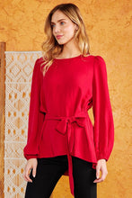 Burgundy Solid Long Sleeves Top