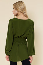 Olive Solid Long Sleeves Top