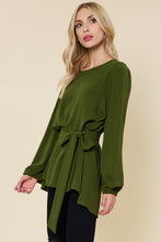 Olive Solid Long Sleeves Top