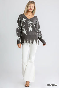 Charcoal Animal Star Print Sweater