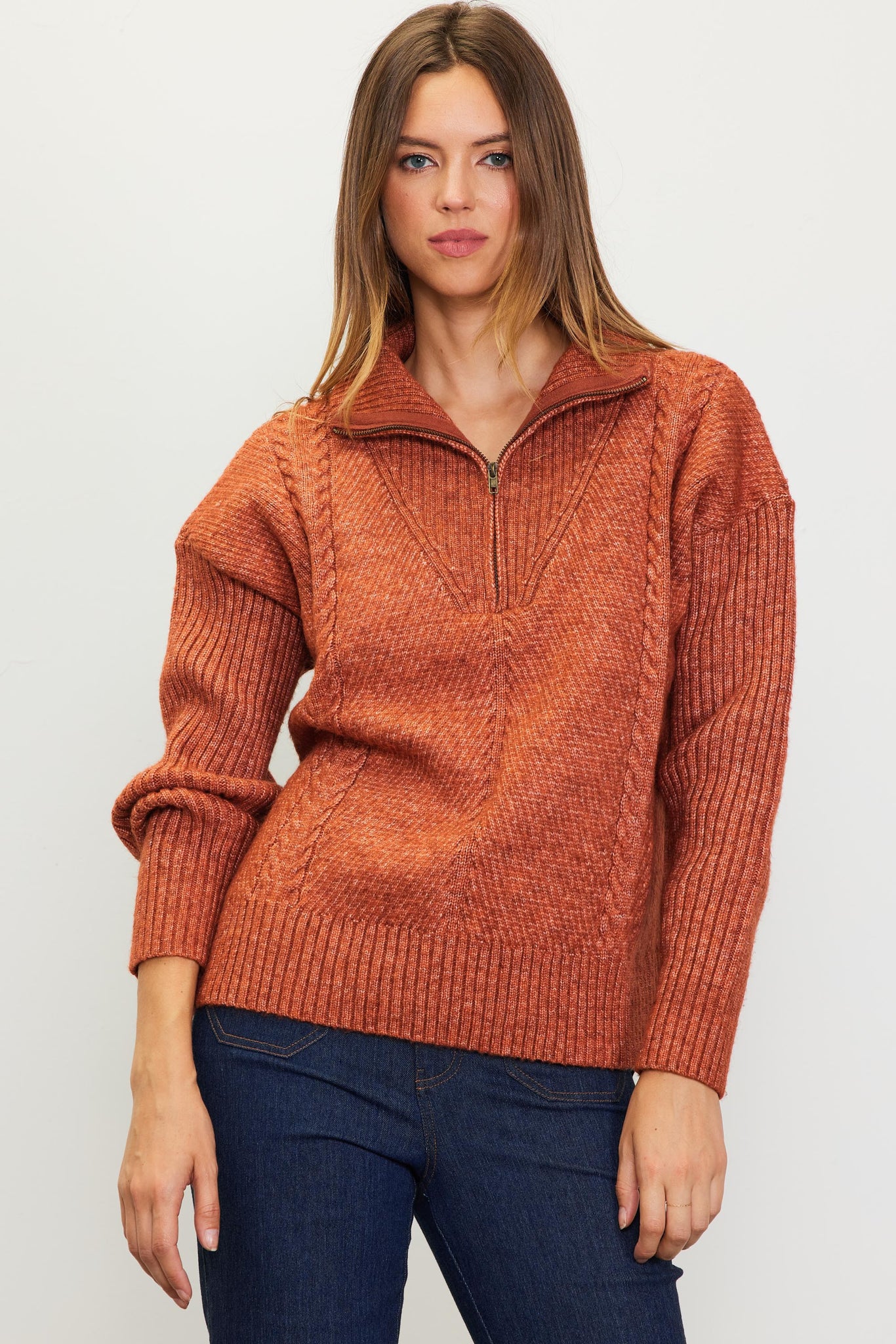 Half zip up online sweater