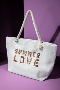 White Summer Love Tote Bag