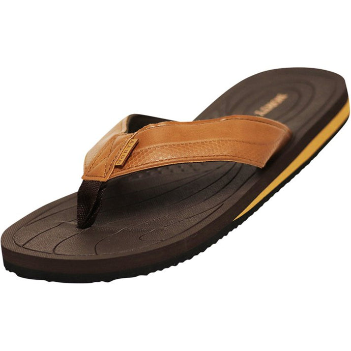 Mens Flip Flop Sandal Brown/Tan 2