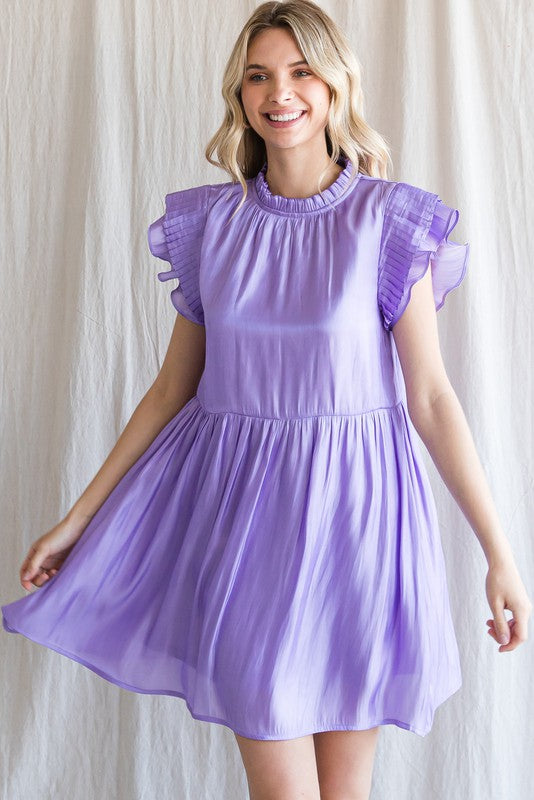 Lavender shop pleated dress