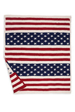 Red/Navy American Flag Print Luxury Soft Throw Blanket