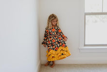 3 Ruffle Mustard Floral Dress