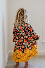 3 Ruffle Mustard Floral Dress