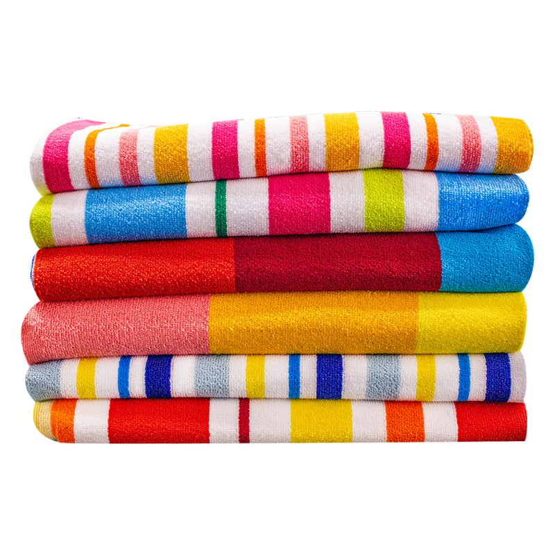 Assorted Stripe Microfiber Beach Towel Pack of 6