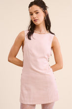 Pale Pink Side Cut Out Mini Dress With Unique Metal