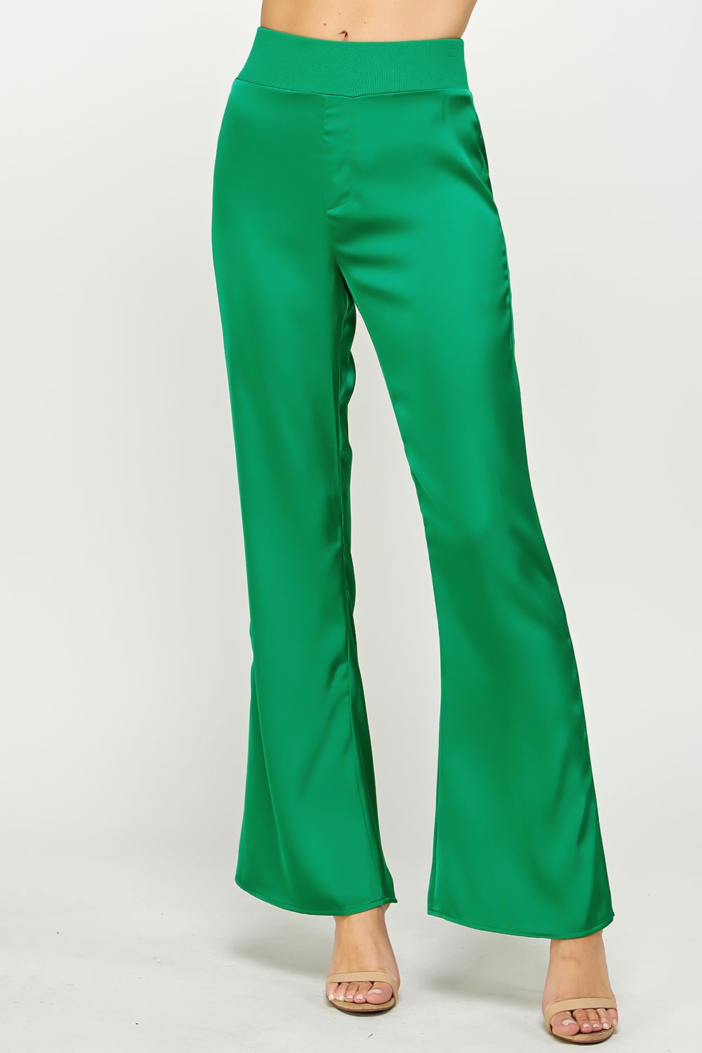 Emerald Waist Band Satin Pants