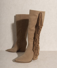 Khaki OASIS SOCIETY OUT WEST - Knee-High Fringe Boots