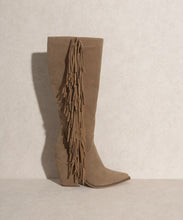 Khaki OASIS SOCIETY OUT WEST - Knee-High Fringe Boots