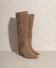 Khaki OASIS SOCIETY OUT WEST - Knee-High Fringe Boots