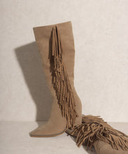 Khaki OASIS SOCIETY OUT WEST - Knee-High Fringe Boots