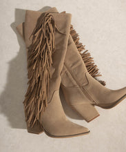 Khaki OASIS SOCIETY OUT WEST - Knee-High Fringe Boots