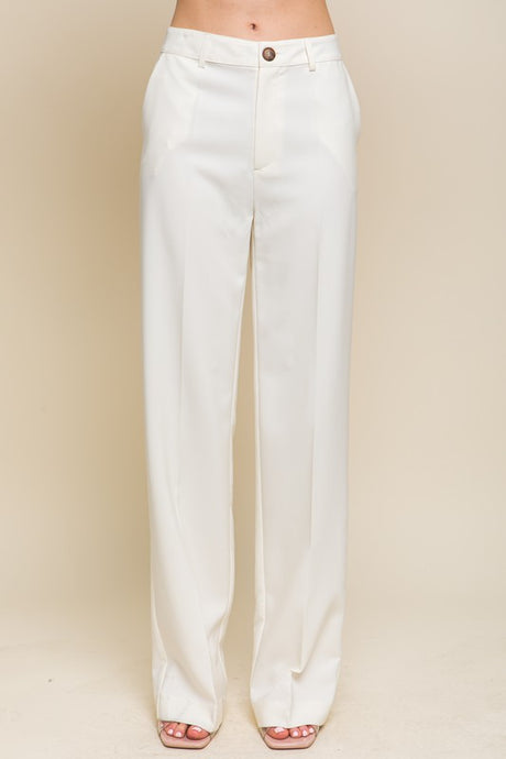 Ivory Formal Straight Leg Blazer Pants