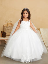 Ivory Gorgeous 3d Floral Bodice With Glitter Tulle