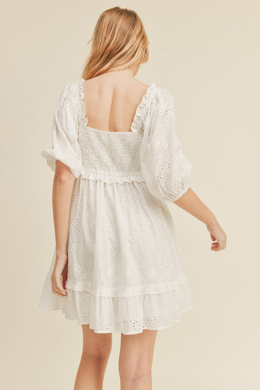 White eyelet hotsell babydoll dress