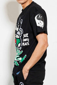 Black Spring Break Chenile Patch Graphic Tee