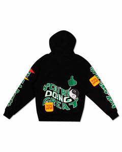 Black Spring Break Chenile Patch Graphic Hoodie