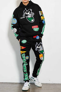 Black Spring Break Chenile Patch Graphic Hoodie